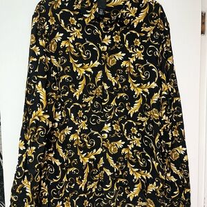 Versace Style Black and Gold Men's Shirt